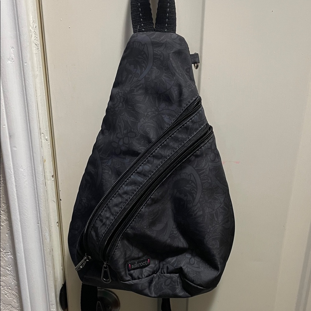 Sakroots Charcoal Gray Sling Backpack